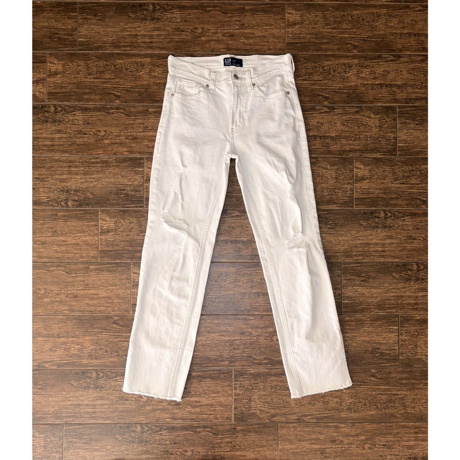 GAP Denim \'90s Loose White Distressed Jeans - 25R GAP Denim \'90s Loose White Distressed Jeans - 25R