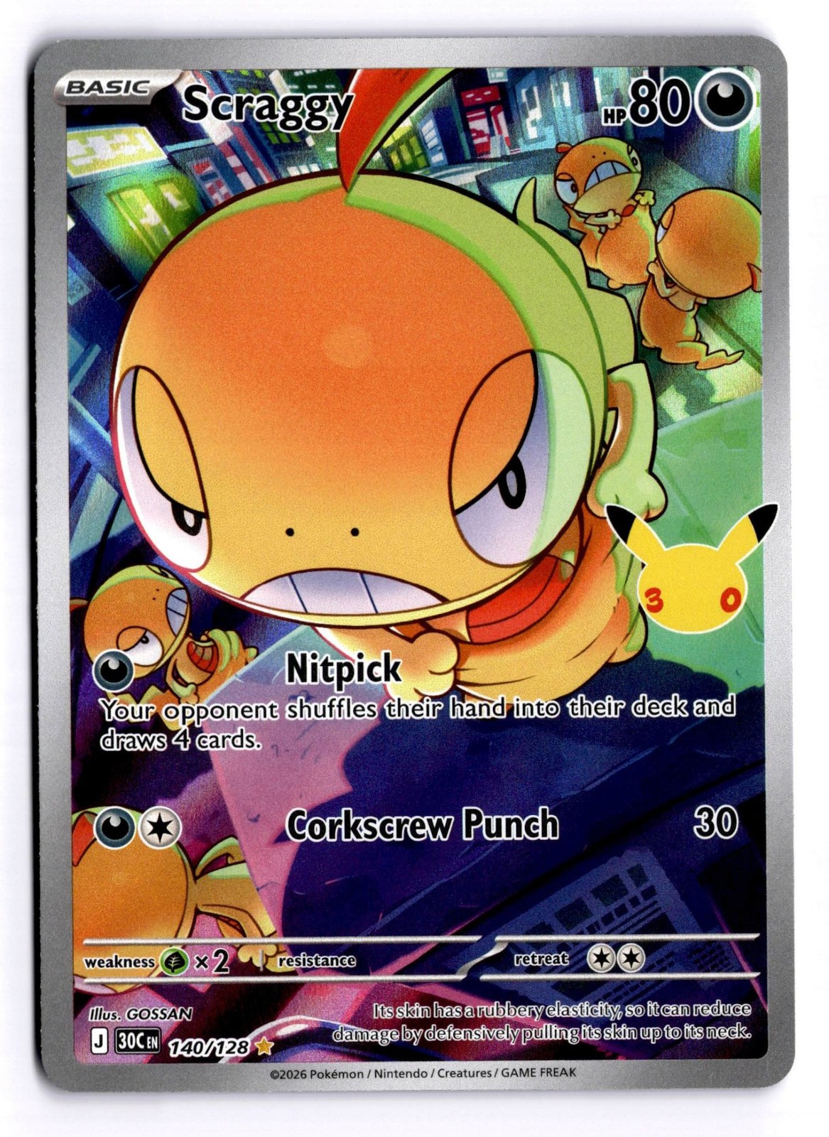 Scraggy Holofoil [30C - 140/128]