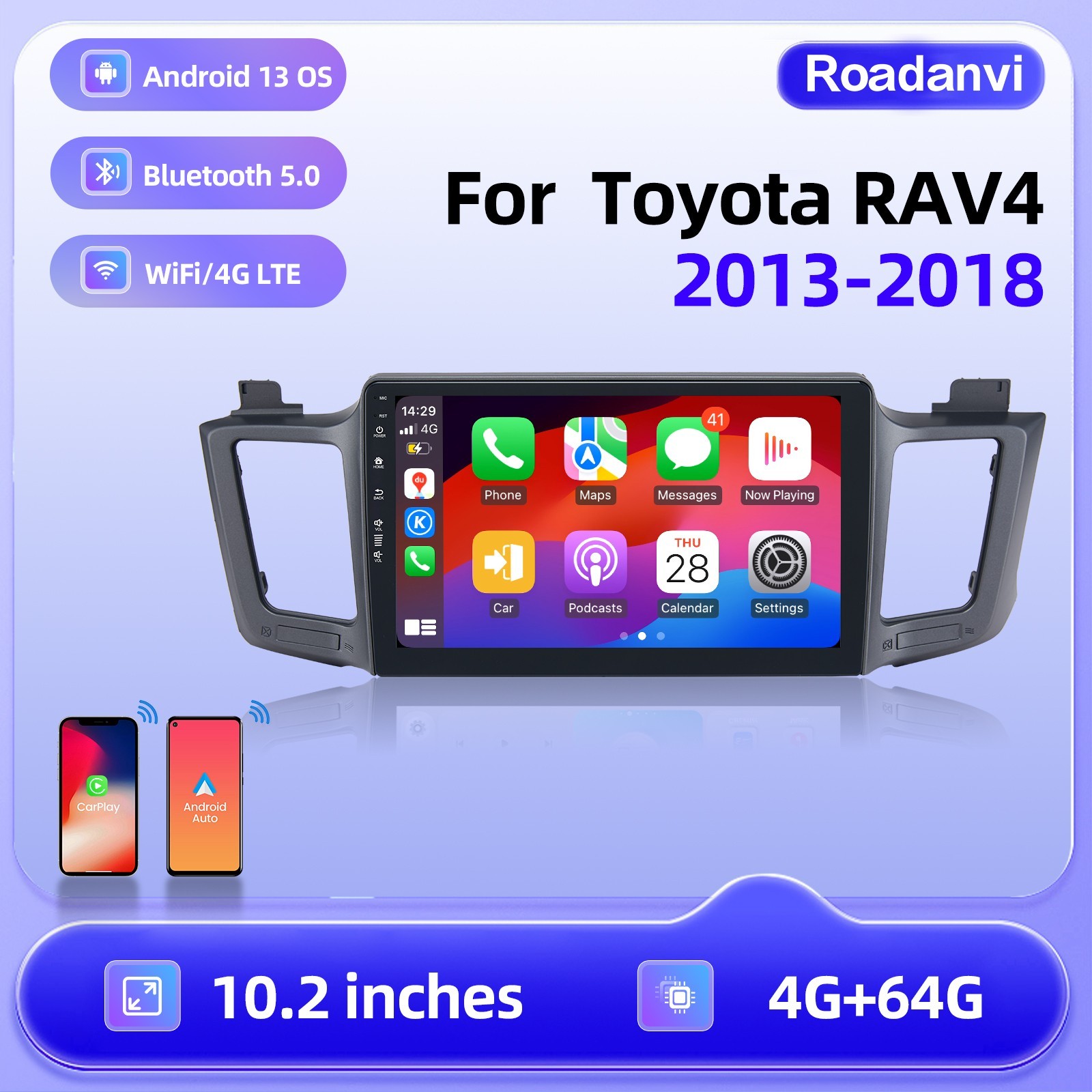 Roadanvi QLED Touch Screen Head Unit 10.2\