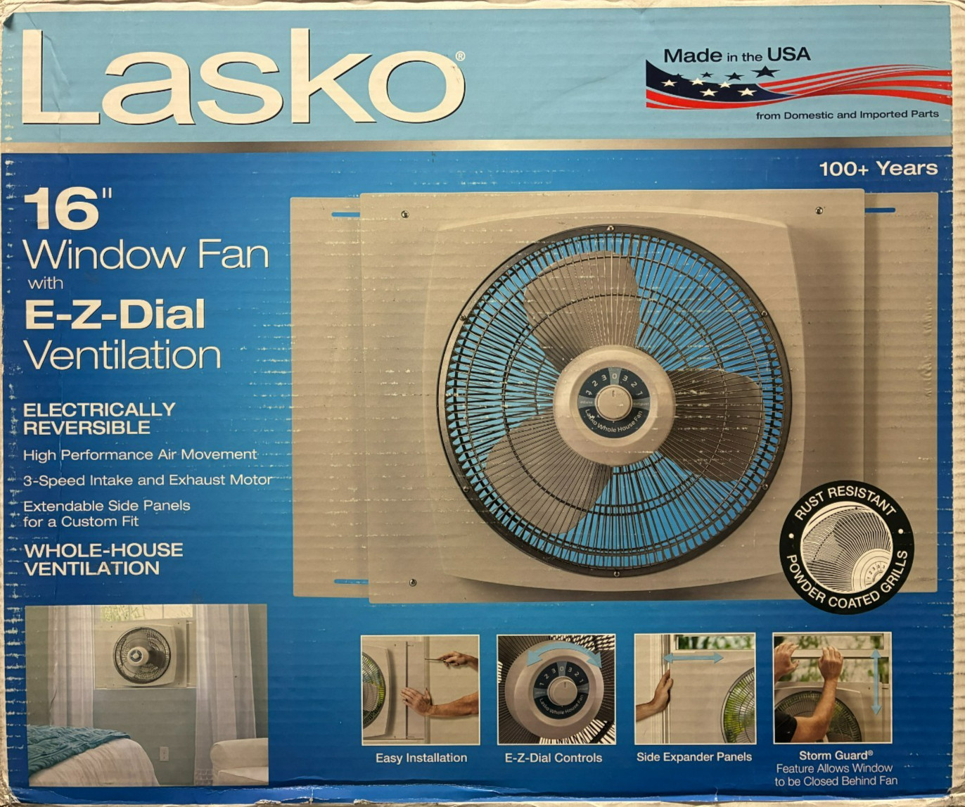 Lasko - W16900 - Electrically Window Fan with 3 Speeds and Storm Guard - White Lasko - W16900 - Electrically Window Fan with 3 Speeds and Storm Guard - White