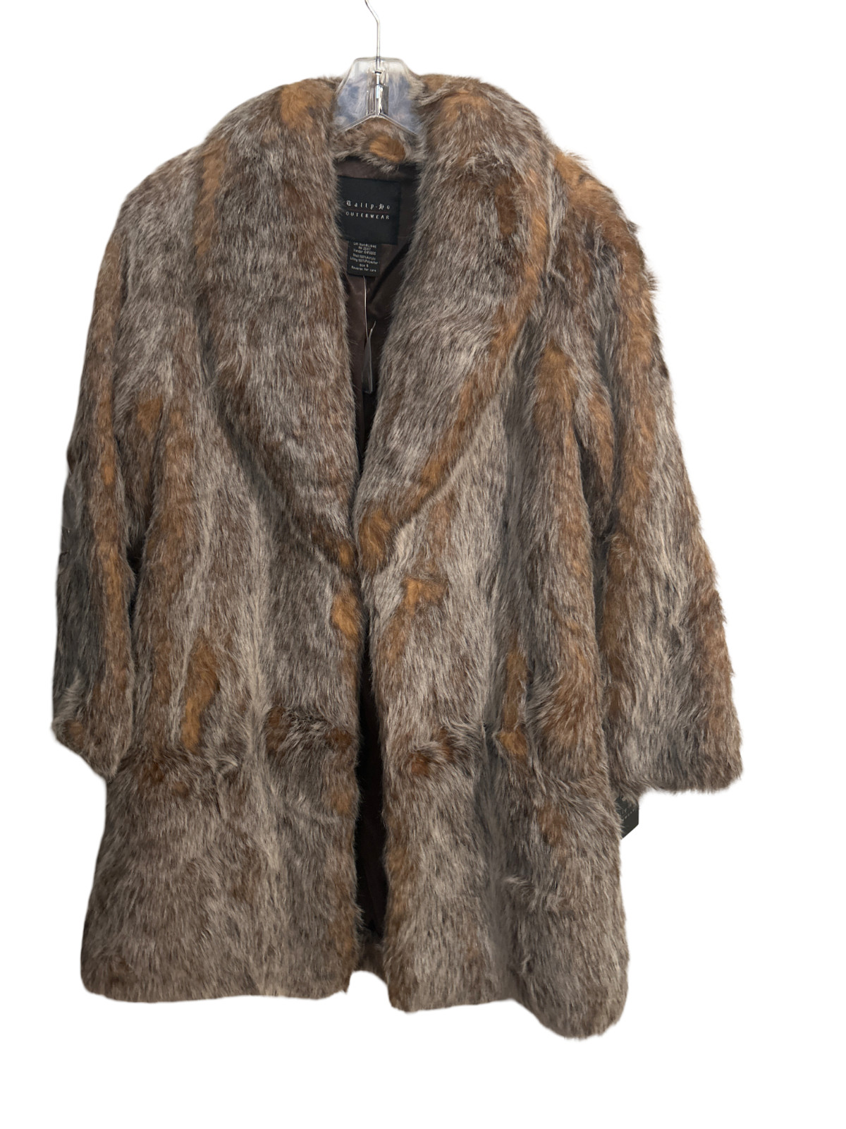 NWT Tally-Ho Outerwear Crystal Faux Fox Fur Coat Brown Shaggy Jacket Size S VTG NWT Tally-Ho Outerwear Crystal Faux Fox Fur Coat Brown Shaggy Jacket Size S VTG