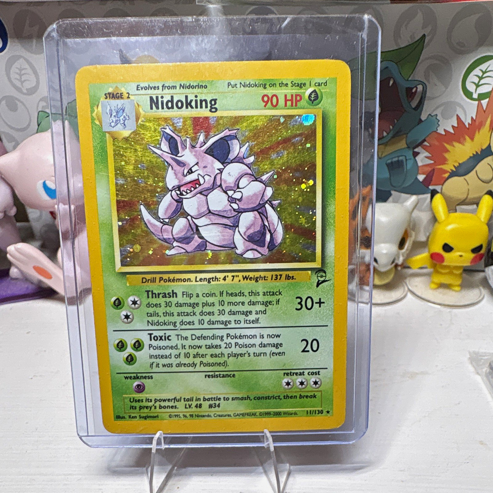 Pokemon TCG Nidoking Holo Rare 011/130 Base Set 2 Stage 2 HP 90 English
