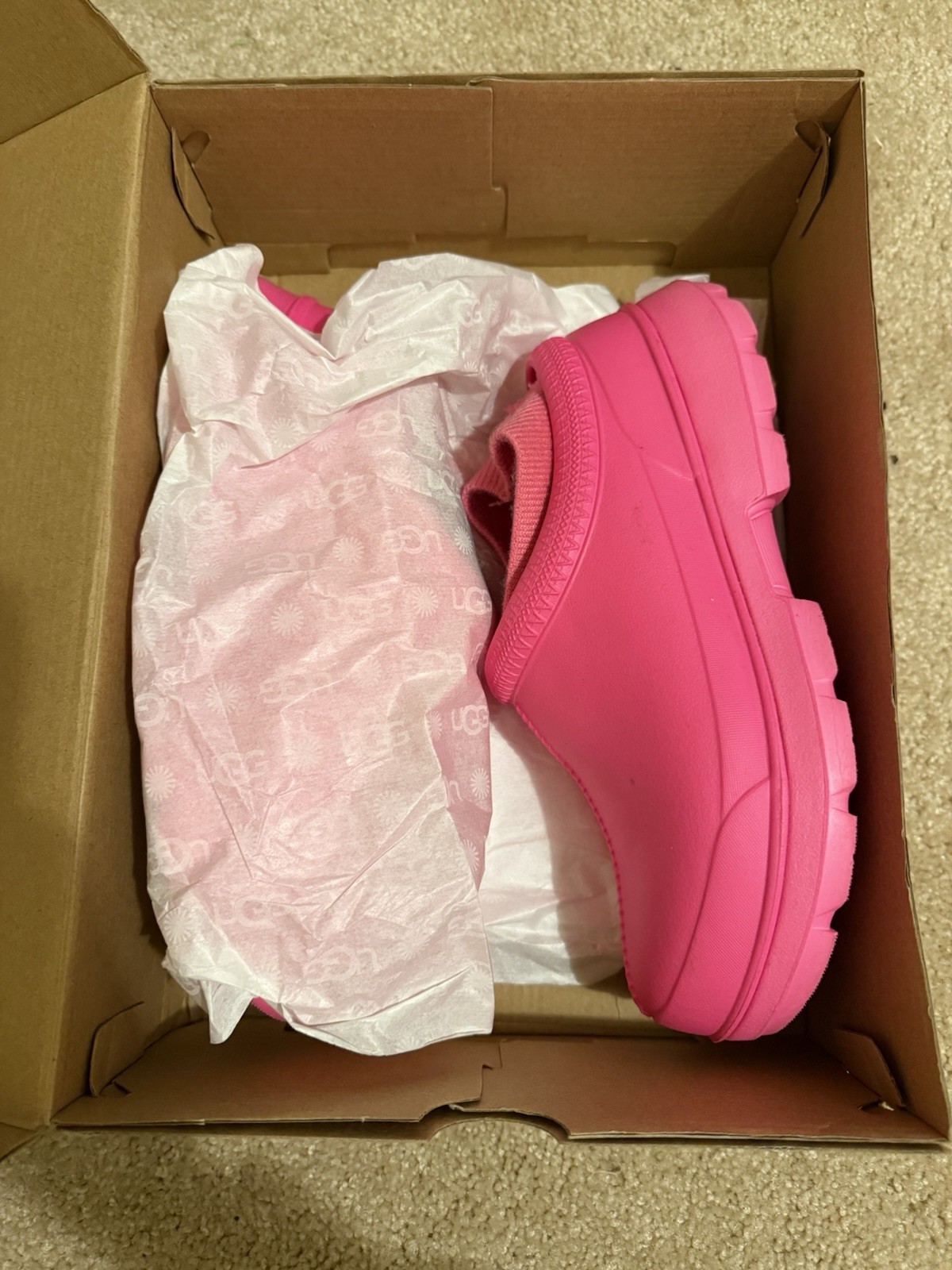 UGG Tasman X Waterproof Clogs Women Size W9 Taffy Pink Removable Sock