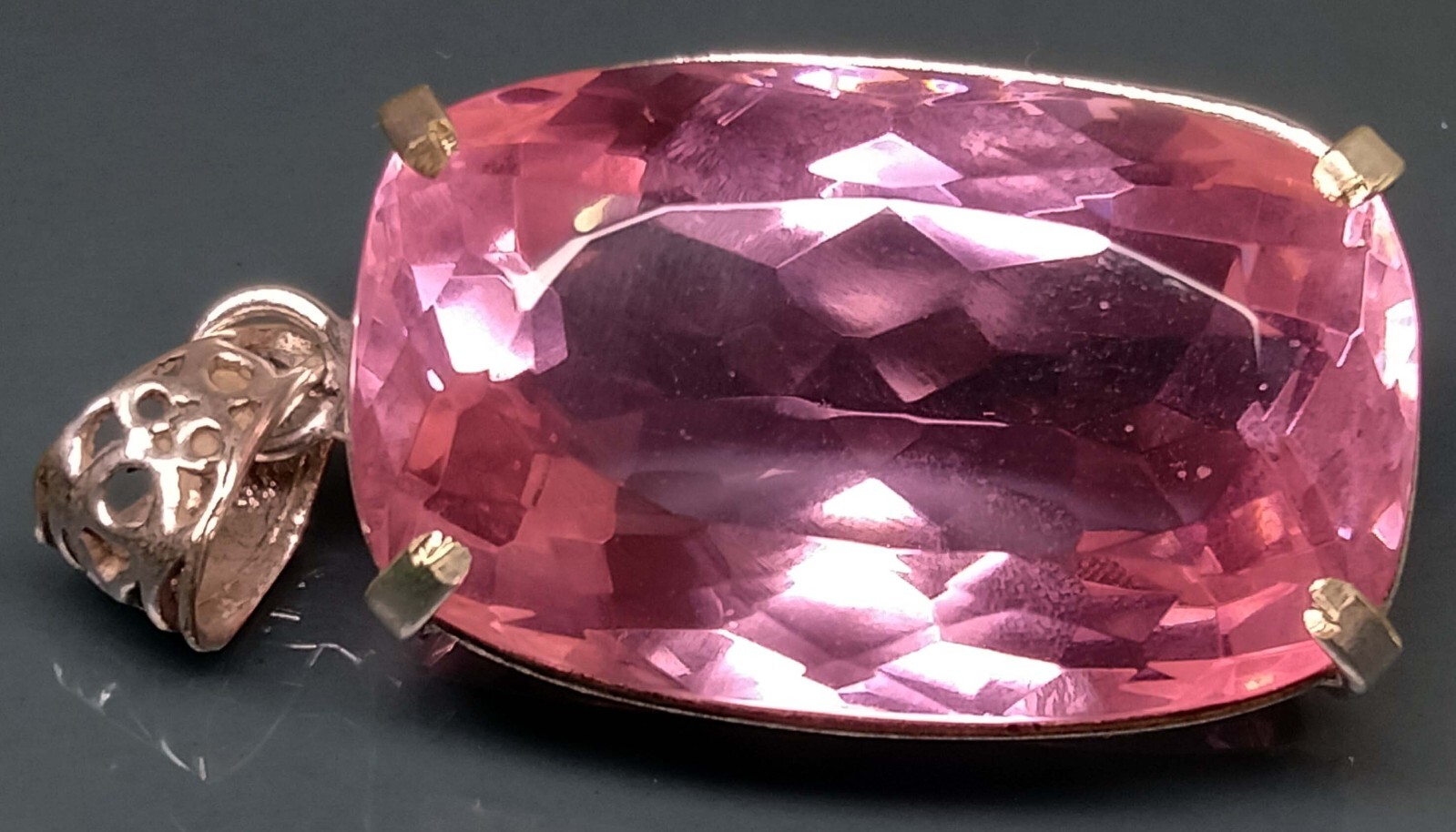 Pendant Pink Topaz Cushion Cut 100.00 Ct EGL Certified Natural Gemstone PD030