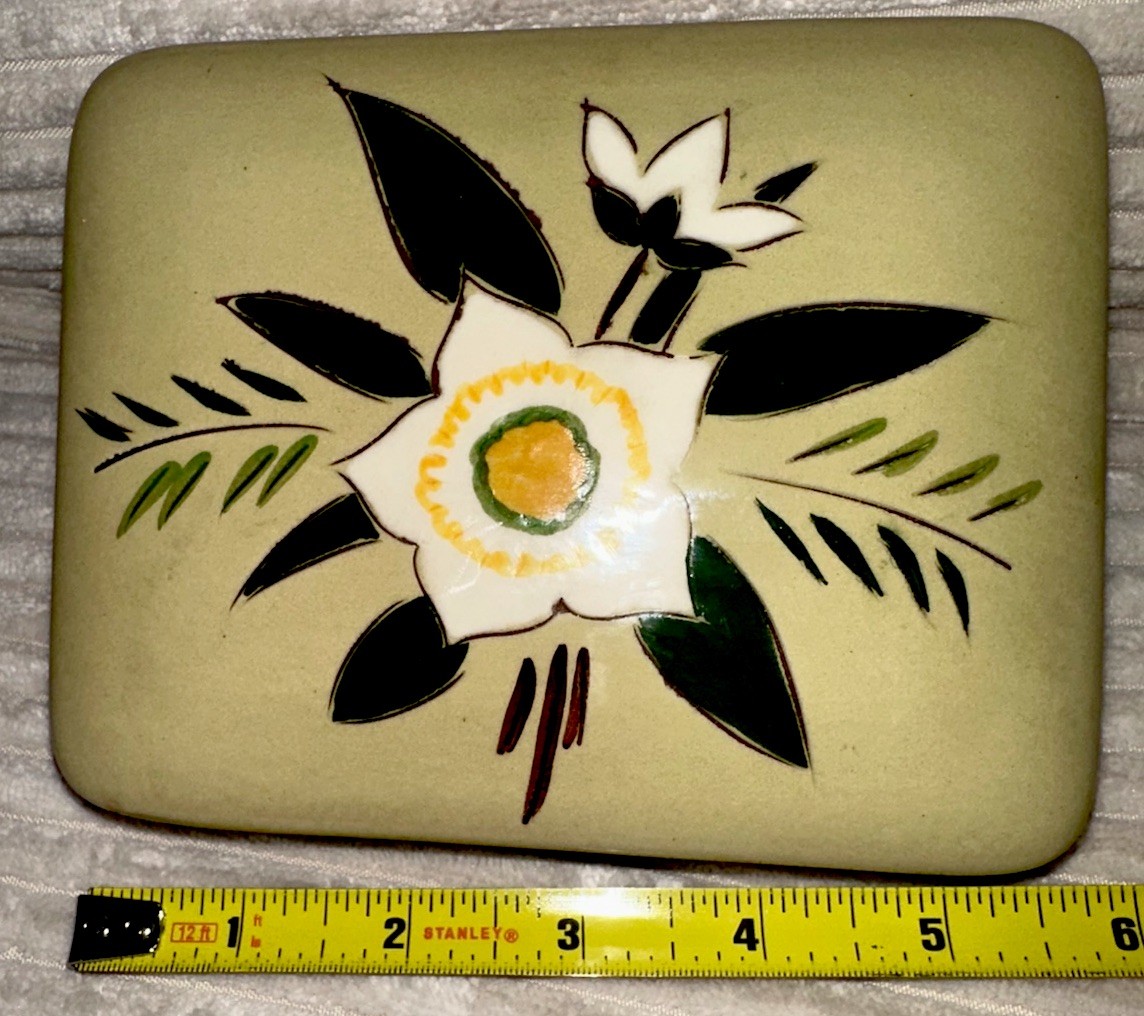 Vtg Stangl Pottery Starflower Cigarette Jewelry Trinket Decorative Box USA