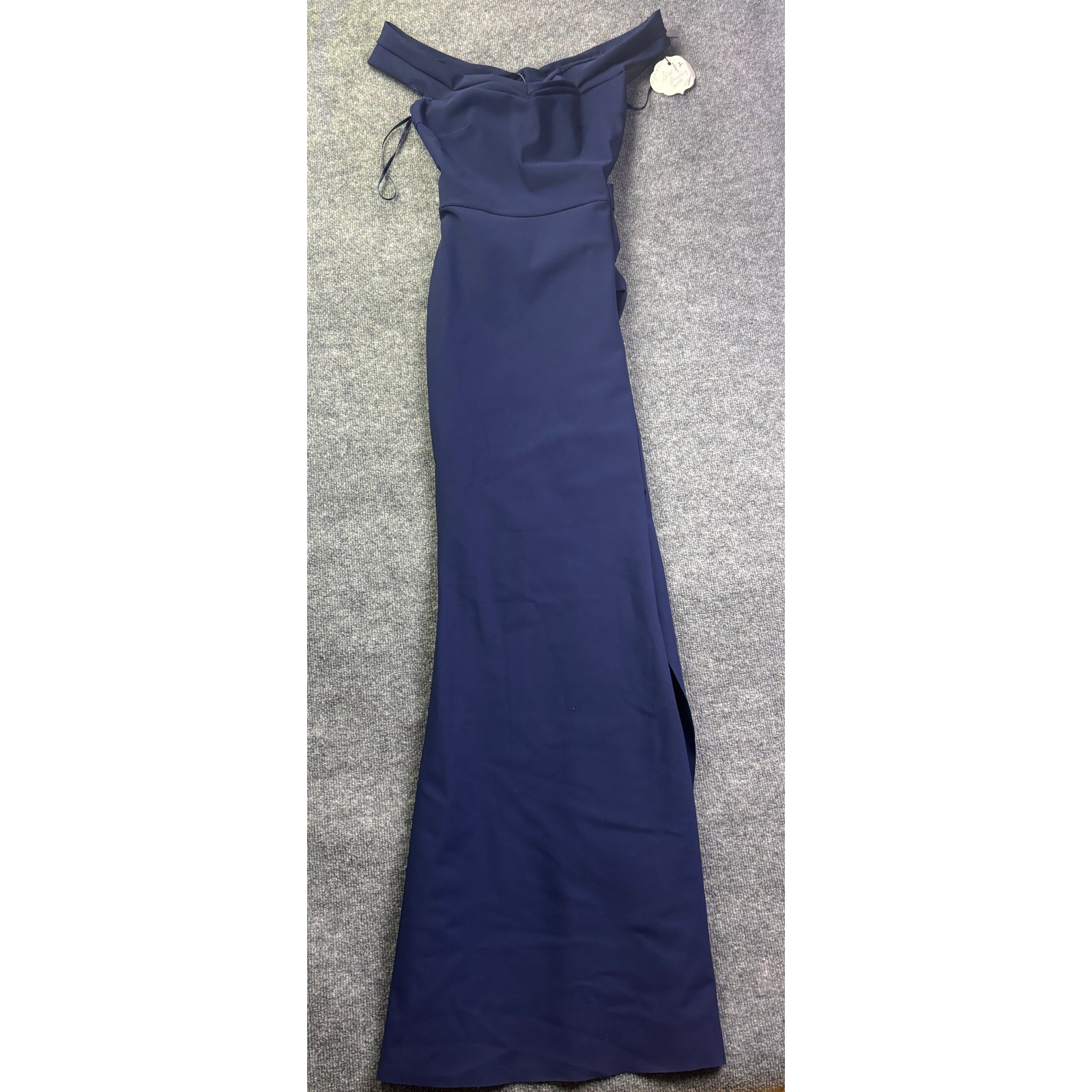 Chiara Boni La Petite Robe Gown Womens 8 Navy Blue Radoslava Long Off Shoulder