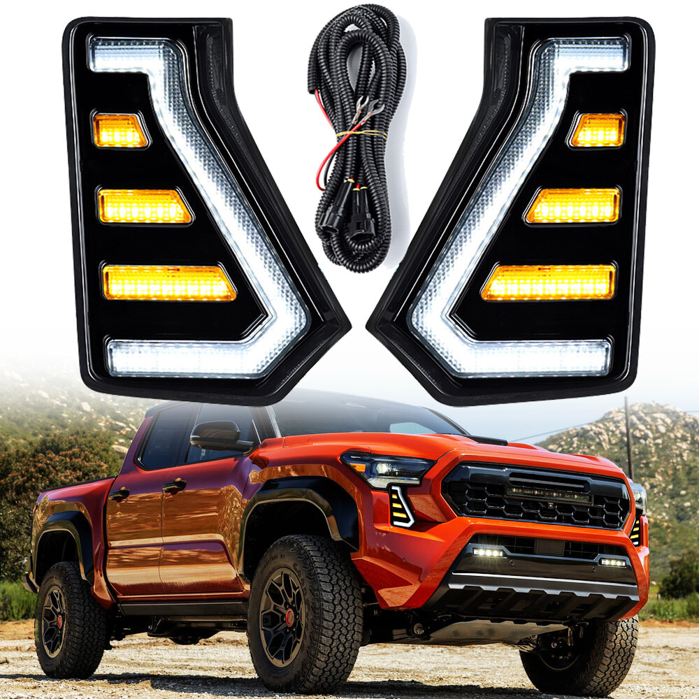 For 2024-26 Toyota Tacoma SR5 TRD LED DRL Fog Lights Daytime Running Turn Signal