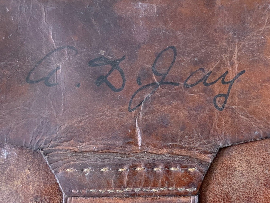 Antique 18/19th Century Political Jay Family Leather Wallet Folding Pocketbook