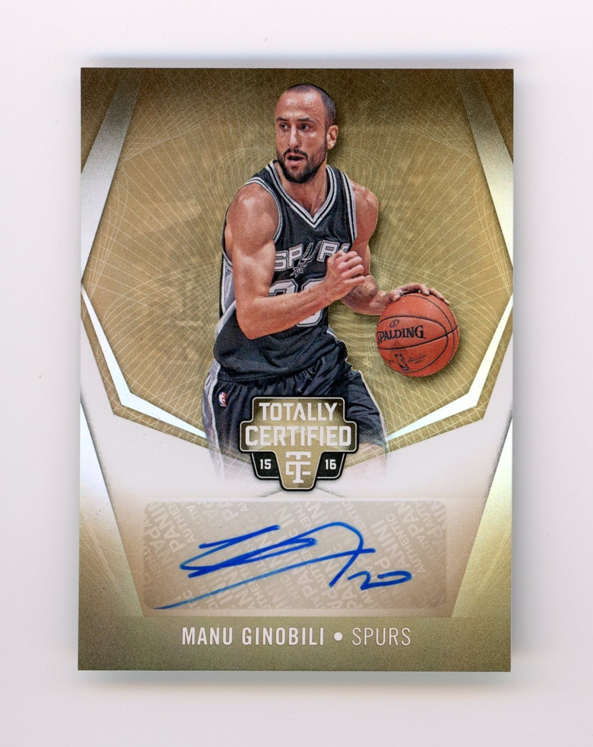 2015-16 Totally Certified Mirror Gold Auto # 10/10 MANU GINOBILI Spurs SSP