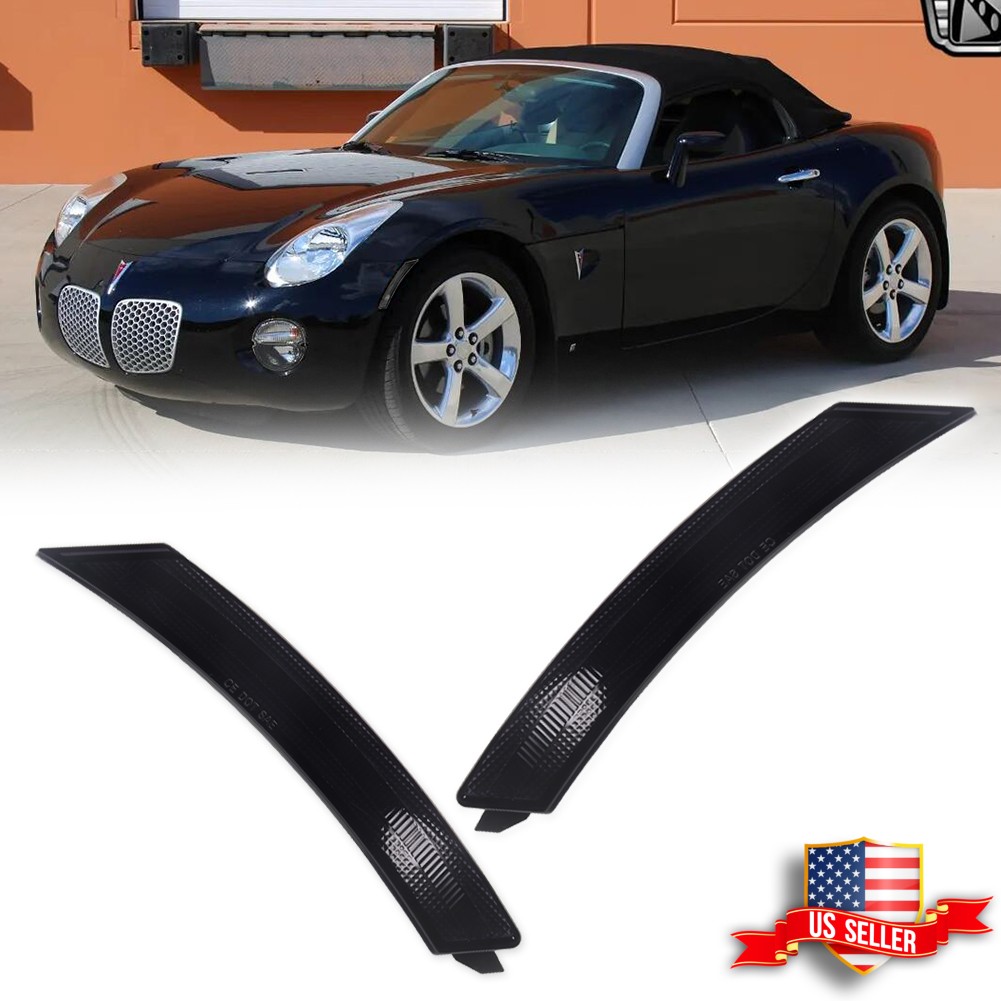 2X Smoked Lens Front Side Marker Lights For 06-10 Pontiac Solstice & Saturn Sky