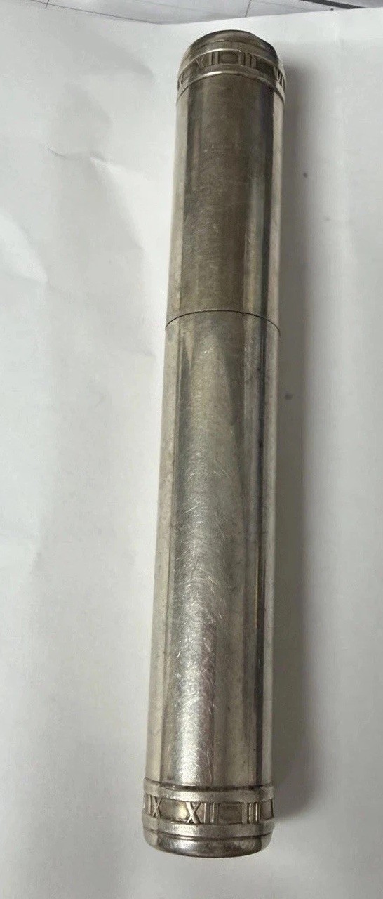 Tiffany & Co. Atlas 2004 Sterling Silver 925 Cigar Tube Case Spain 96g Rare Tiffany & Co. Atlas 2004 Sterling Silver 925 Cigar Tube Case Spain 96g Rare