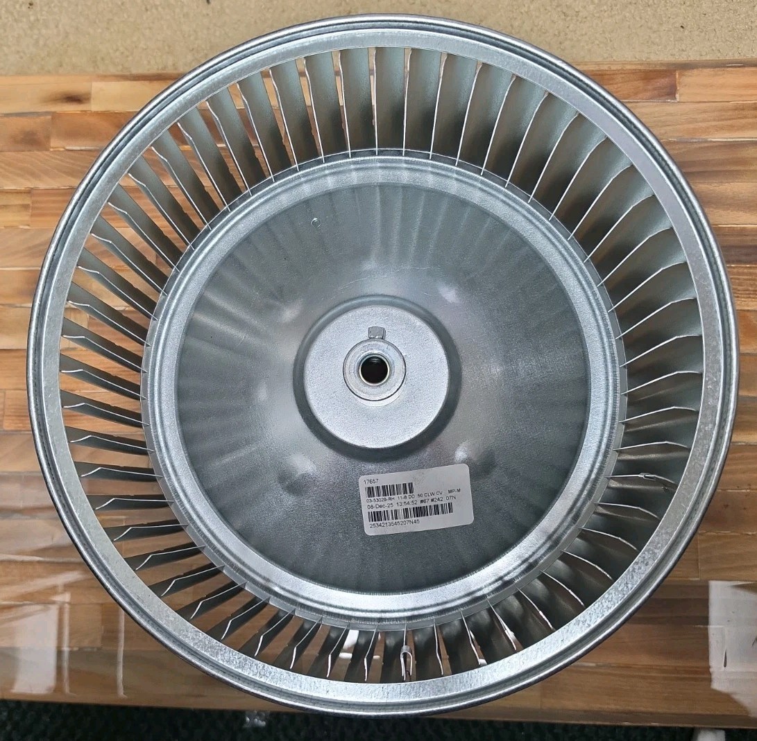YORK 17657 OEM FURNACE BLOWER WHEEL, 11-8 DD, .50 CLW CV, 03-53029-RH