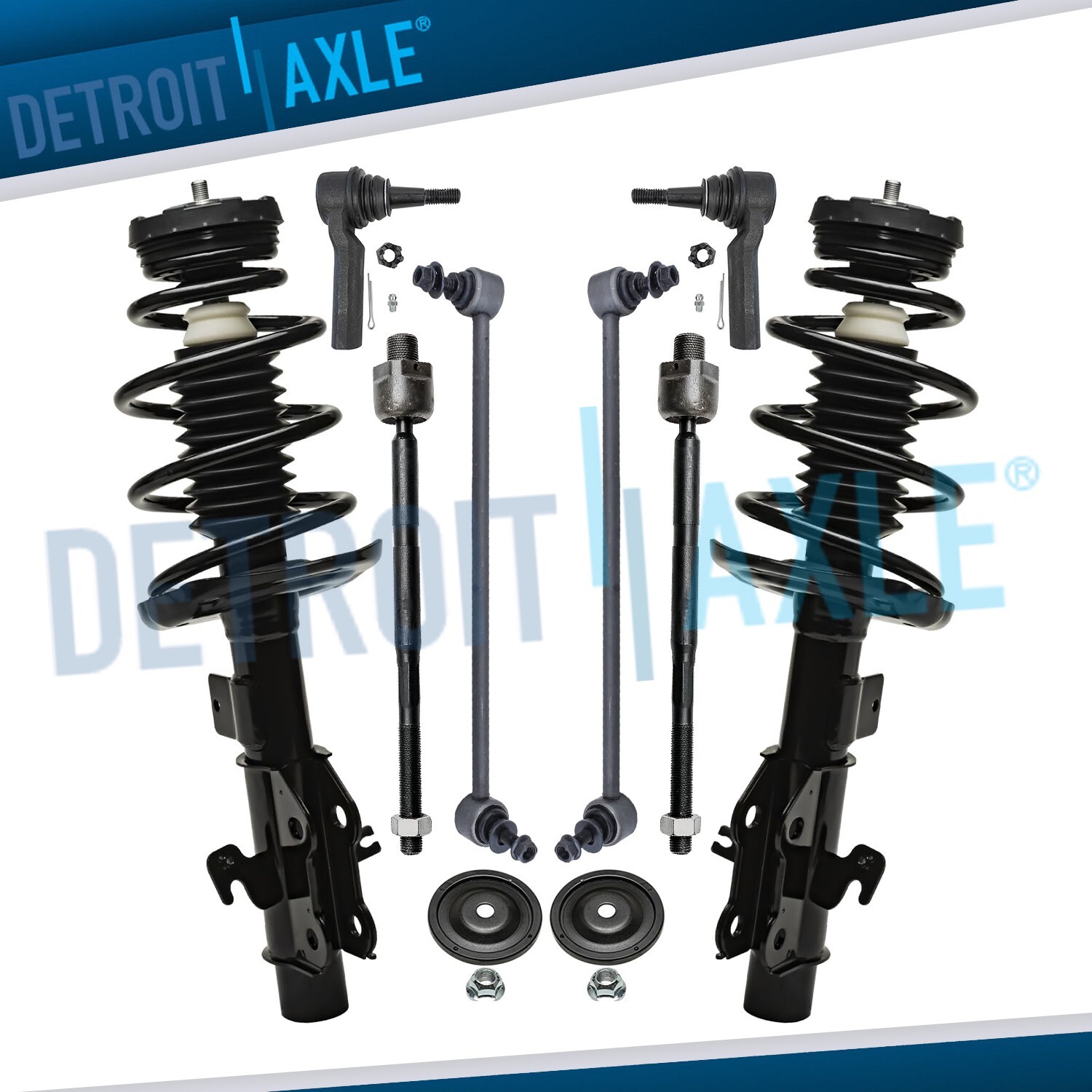 Front Struts w/Spring Sway Bars Tie Rods Kit for 2010 2011 2012 Chevrolet Camaro