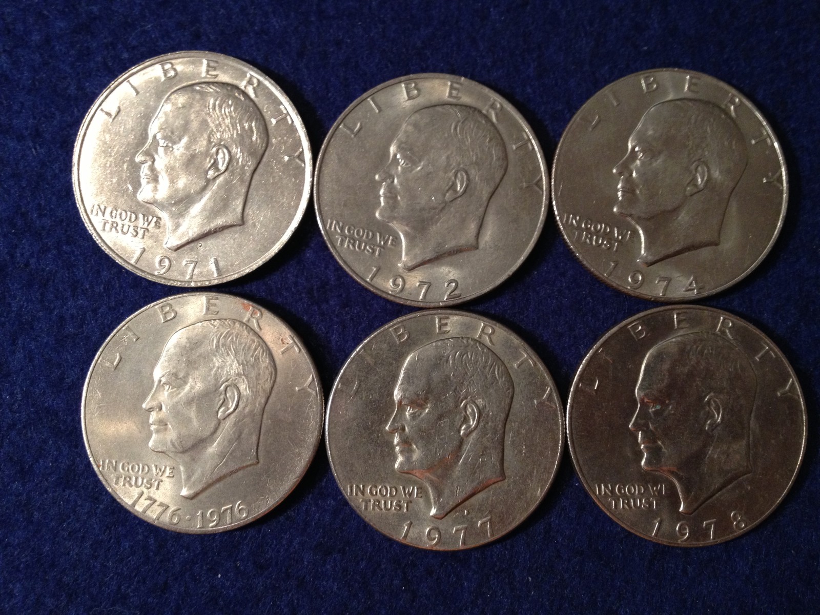 1971 1972 1974 1976 1977 1978 P or D Eisenhower - \