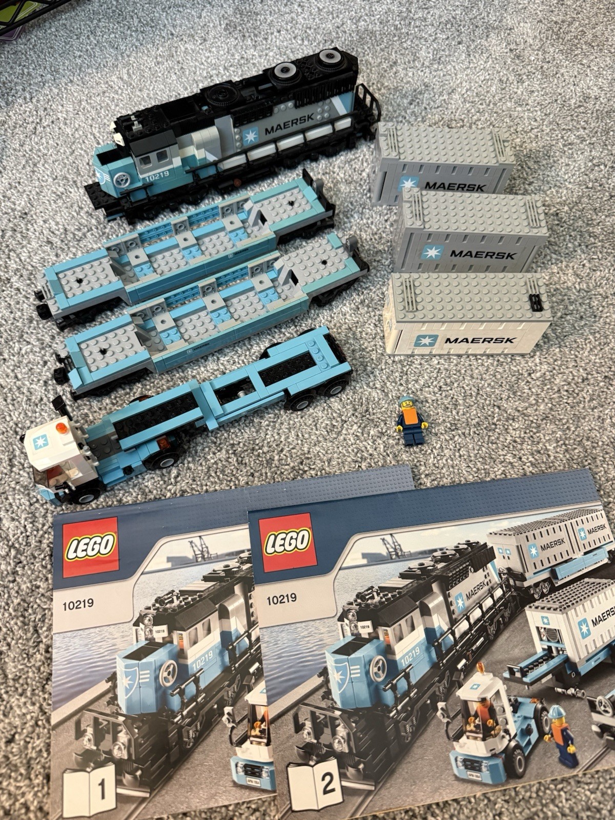 LEGO Creator Expert Maersk Train 10219 Mostly Complete Used W/ Instructions Rare
