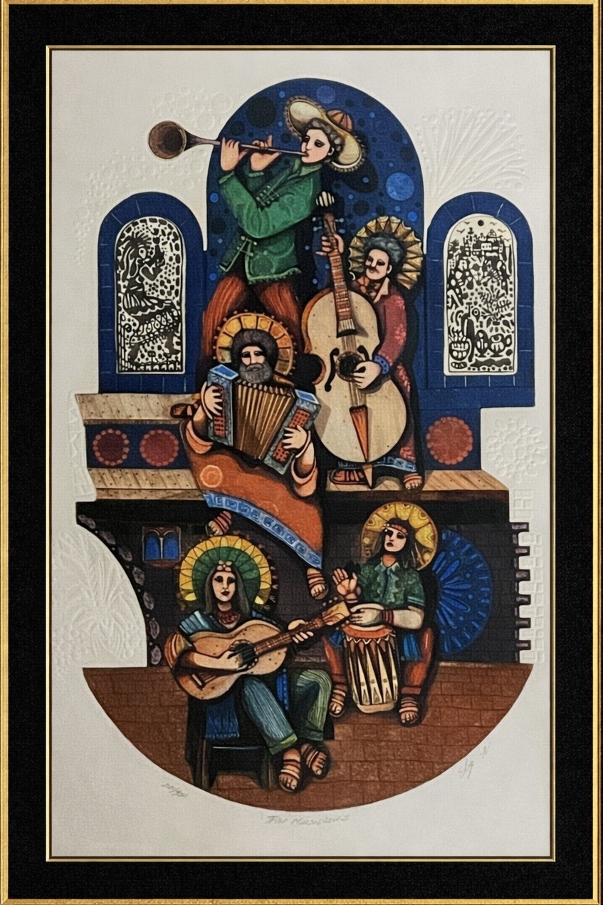 Five Musicians BY Amram EBGI, Signed, Limited Edition, w/Certificate Of Auth