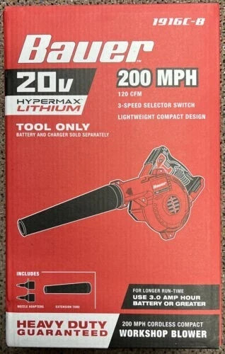 BRAND NEW Bauer  Blower  Cordless 20 V 200 MPH Compact Work (Tool Only) SALE 