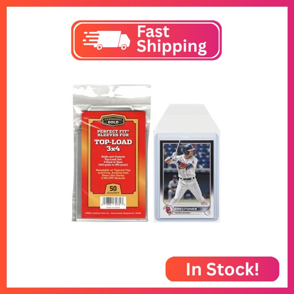 Cardboard Gold Toploader Sleeves, 140pt-190pt (2500 Ct)