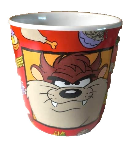 Taz Looney Tunes Red Food Cartoon Mug Ceramic Coffee Cup Vintage 1994 Sakura Taz Looney Tunes Red Food Cartoon Mug Ceramic Coffee Cup Vintage 1994 Sakura