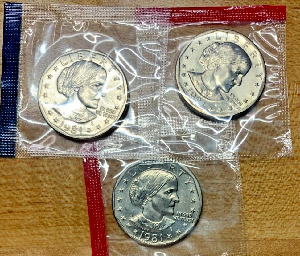 1981-P,D & S SUSAN B ANTHONY DOLLAR SBA $1 (BU From Mint Set)