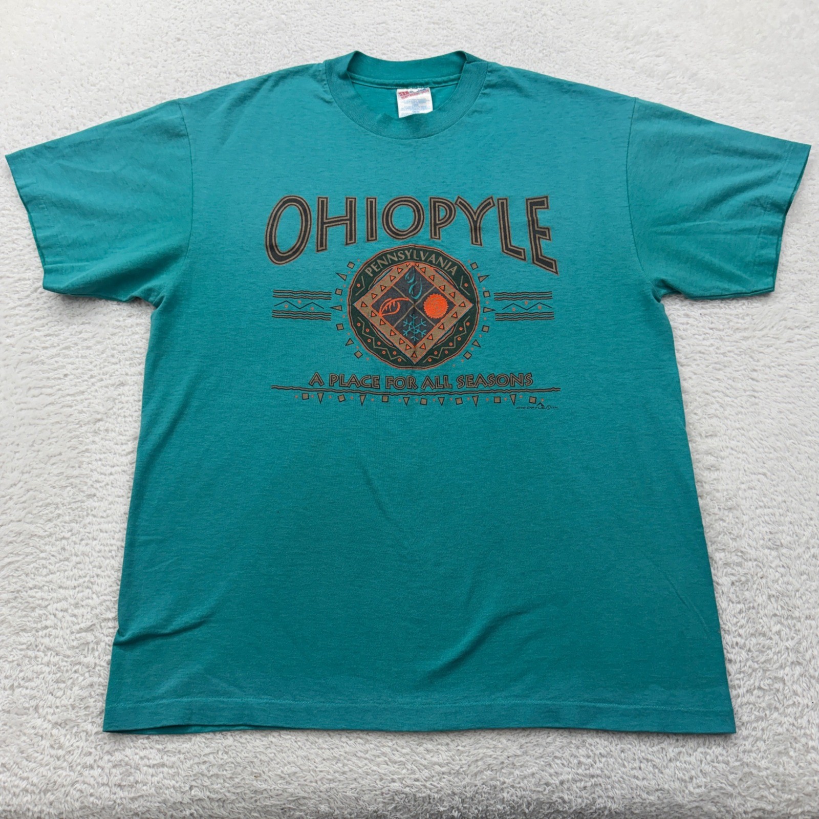 Vintage Ohiopyle Pennsylvania T Shirt 1994 Hanes Heavyweight Size Large