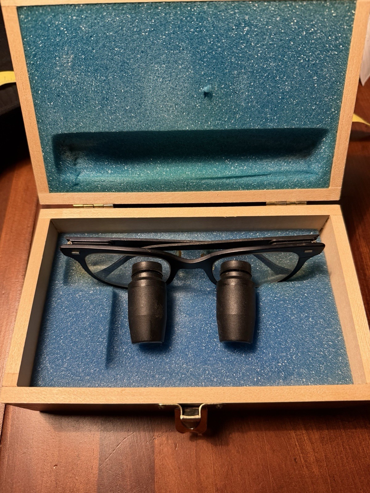 Vintage Designs for Vision Surgical Telescopes Loupes Glasses Custom Wood Case