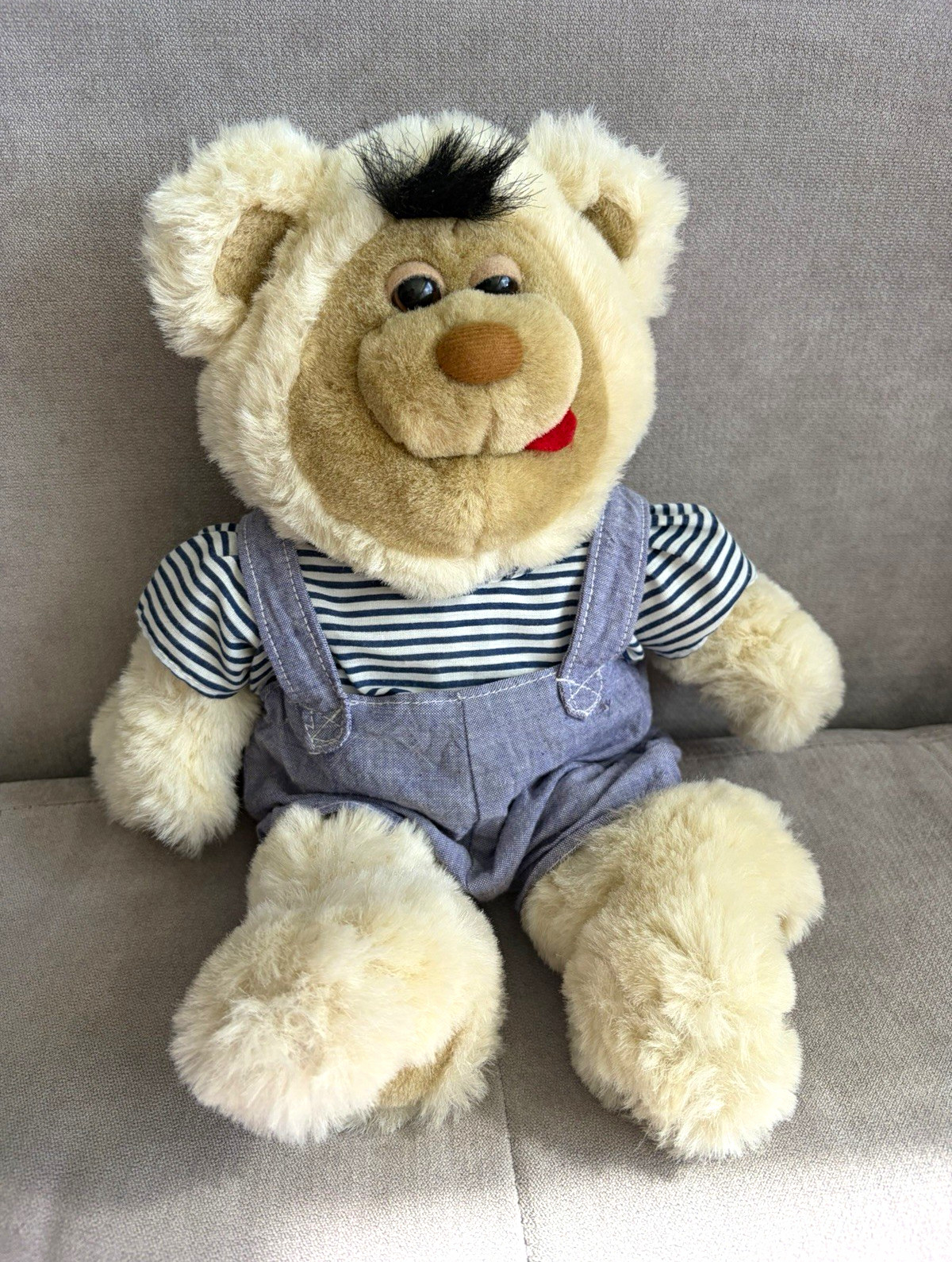 Vintage 1996 Uneeda Softies Teddy Touch N’ Talk Talking Bear & Outfit 13” WORKS