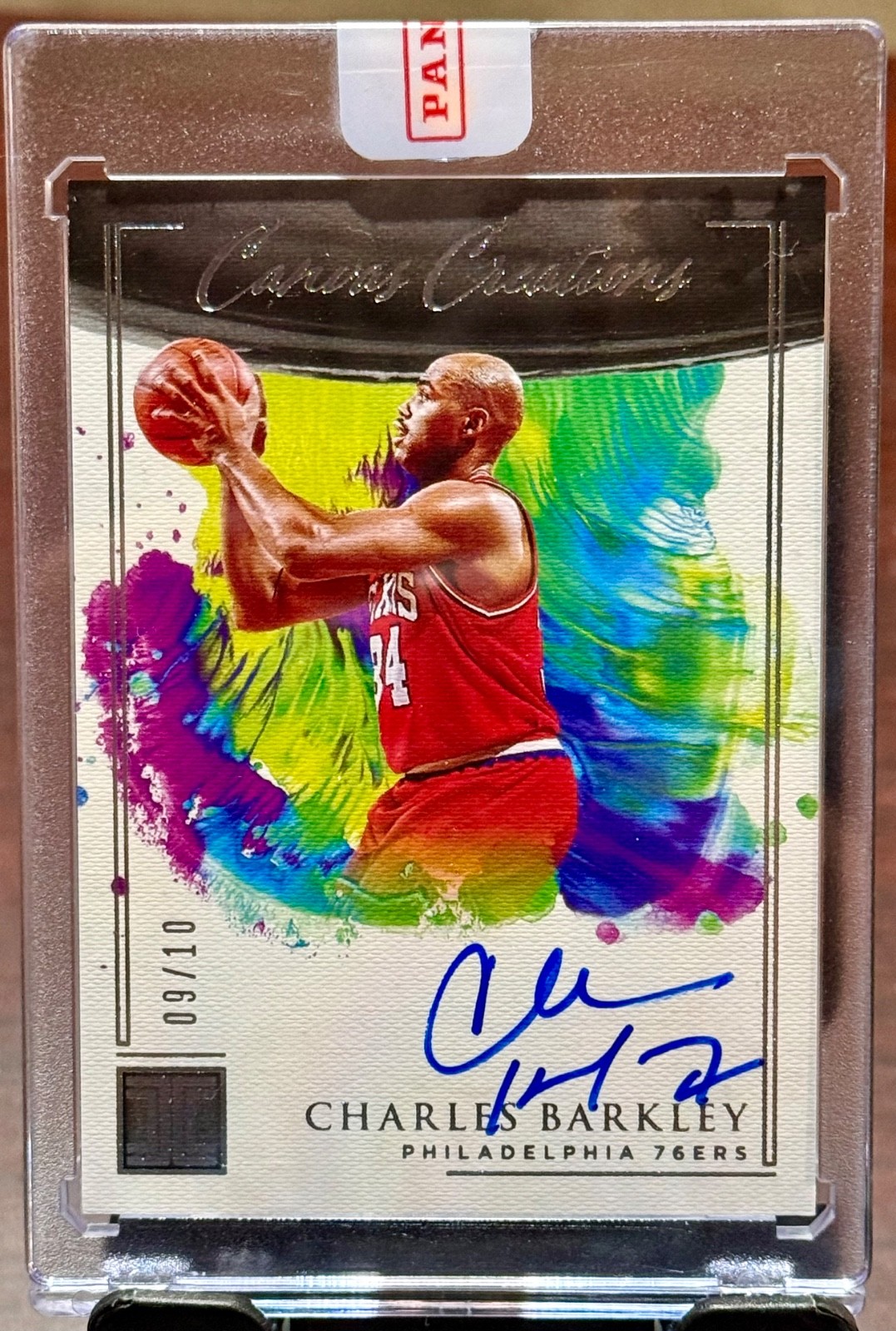 Charles Barkley 2020-21 Panini Impeccable Canvas Creations Auto /10 76ers