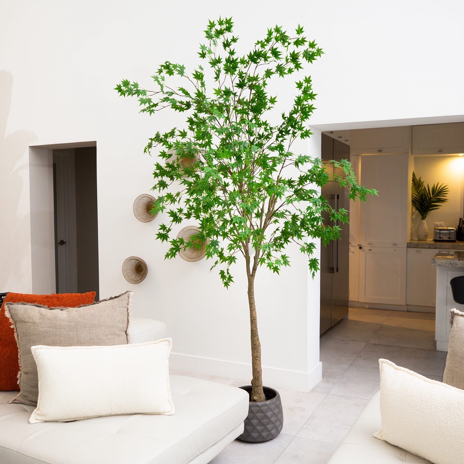 8’ Artificial Maple Tree with Real Touch Leaves Home Decor. Retail $324