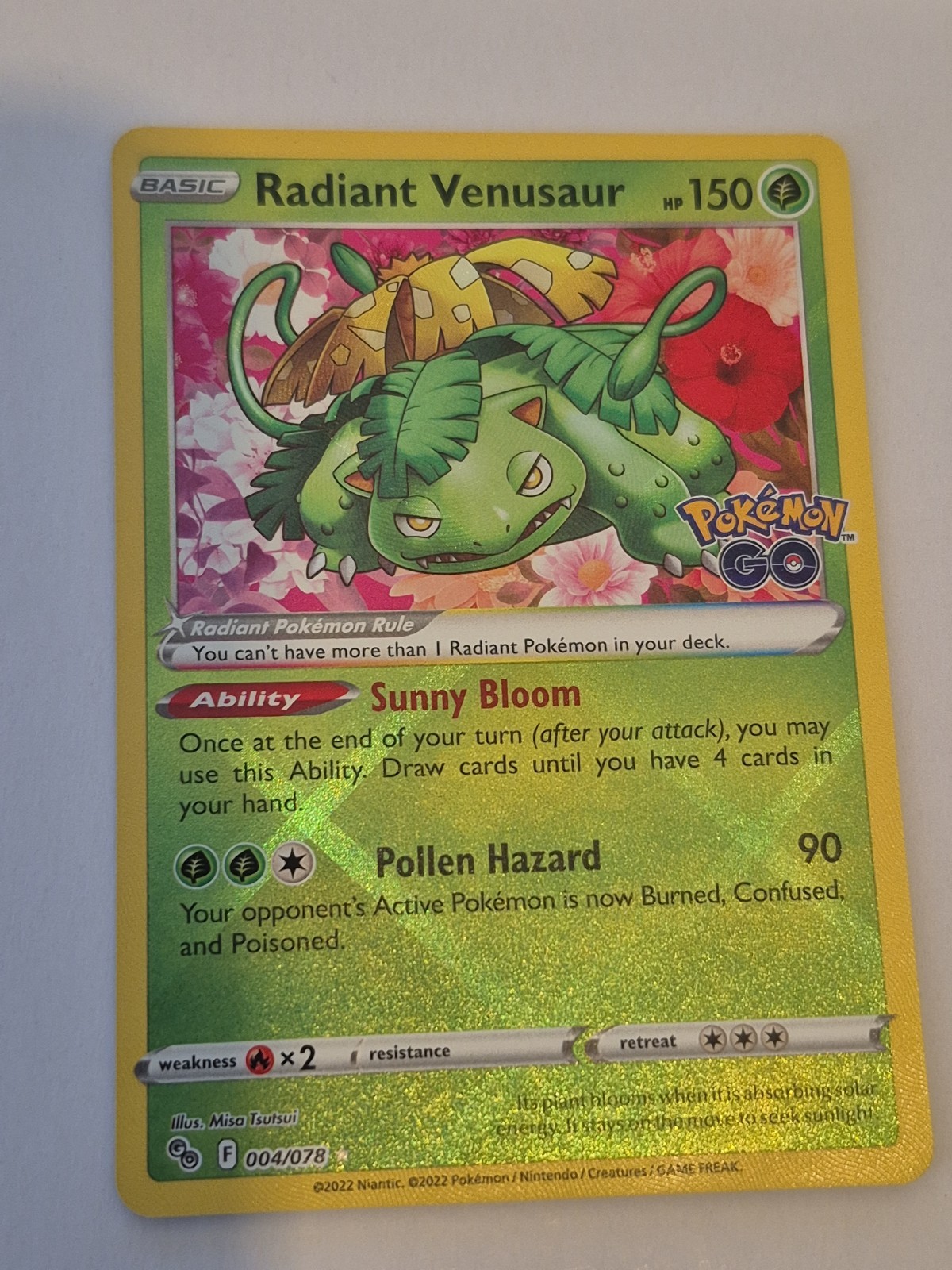 Radiant Venusaur 004/078 Pokémon GO Holo Radiant Venusaur 004/078 Pokémon GO Holo