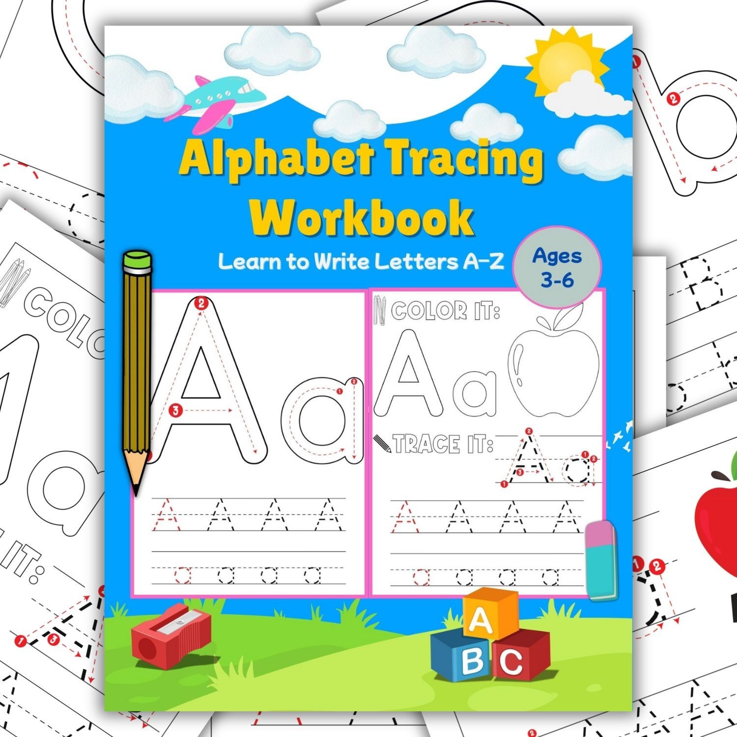 Alphabet Tracing Workbooks for Kids | Printable A-Z Letters | Digital Download