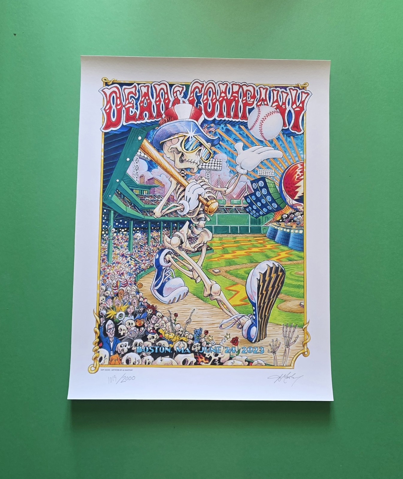 2023 Dead & and Company Poster 6/24 Fenway Park Boston Red Sox 1019/2000 Day 1