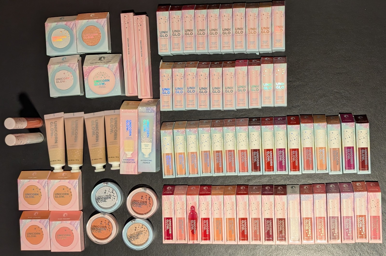 HUGE 75 Piece Lot UNICORN GLOW Lipstick Lipgloss Tint & Makeup - NEW