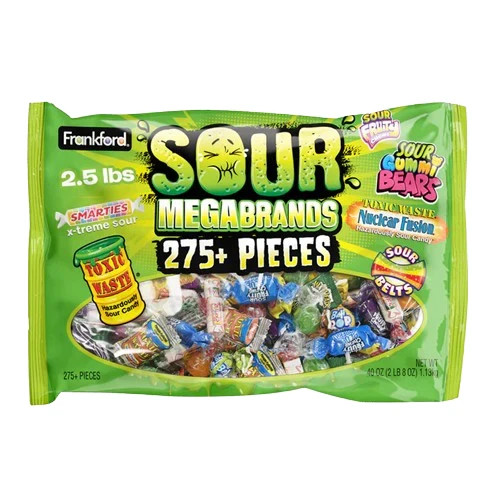 Frankford Sour Mega Brands 275+ Pieces 40 oz. Bag/2.5lbs EXP:11/2026
