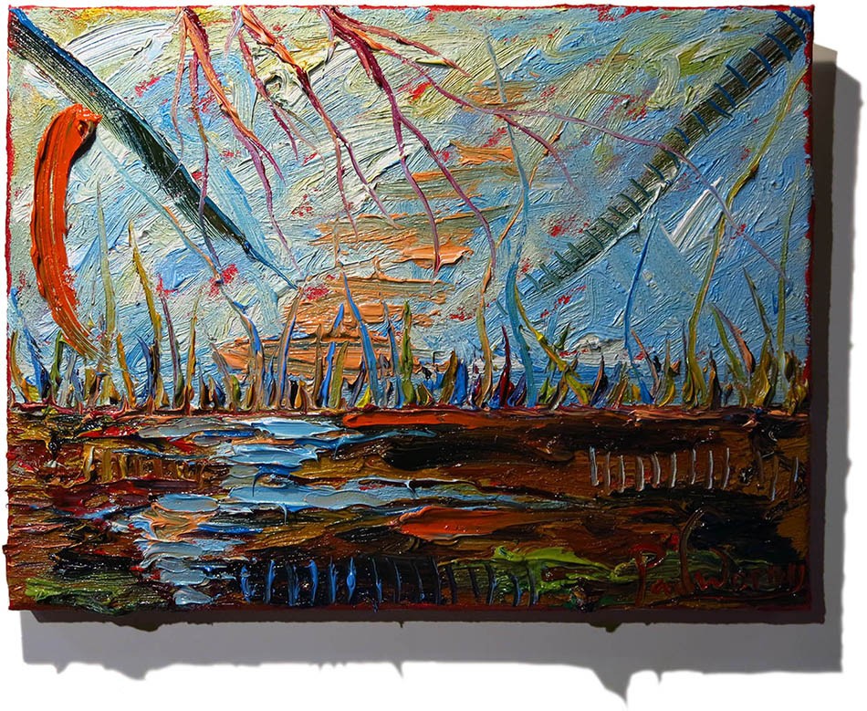 ORIGINAL█OIL PAINTING█IMPRESSIONIST ART█NATURE LANDSCAPE ABSTRACT DECO█POP OCEAN