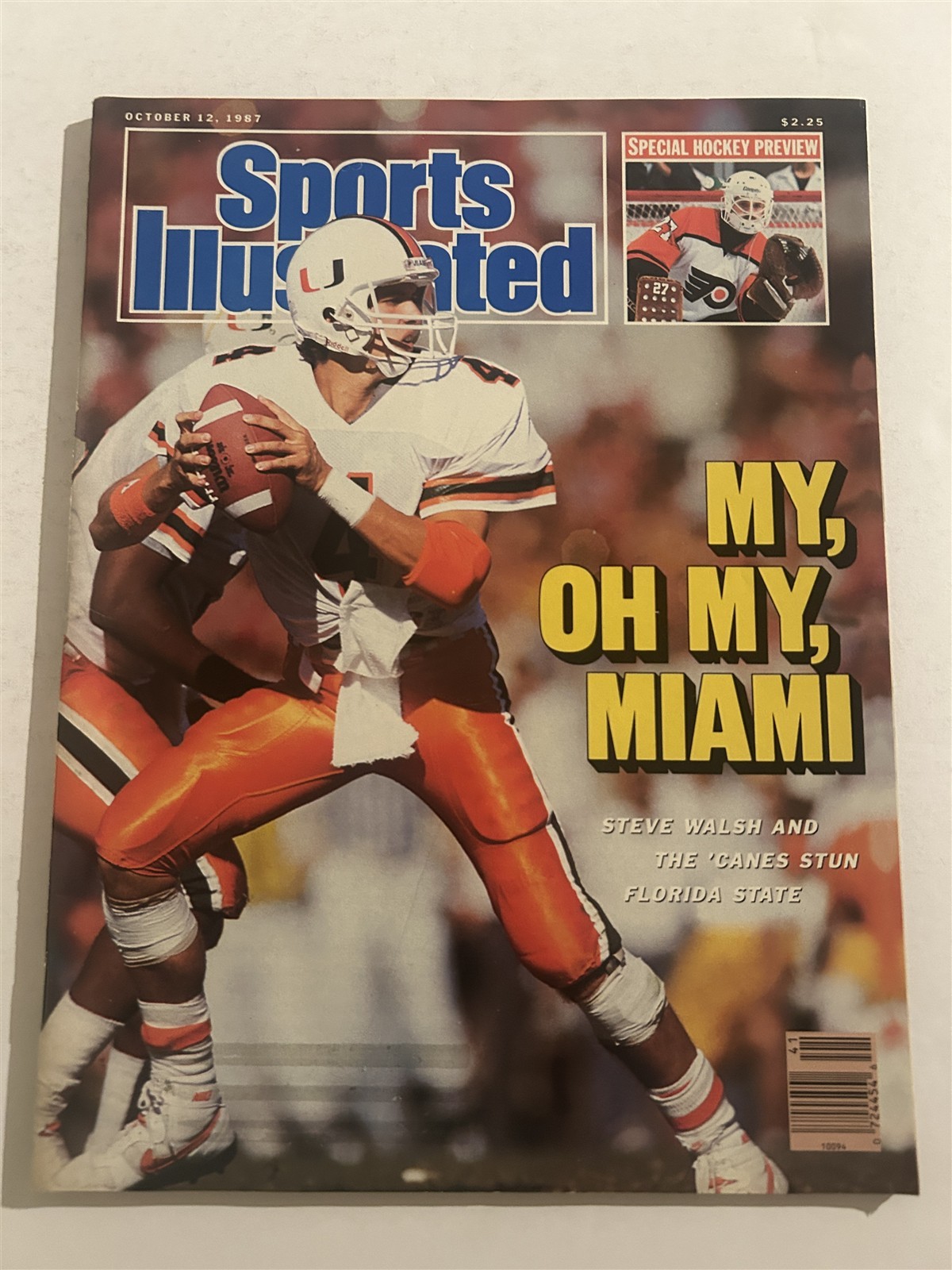 1987 Sports Illustrated MIAMI HURRICANES vs FLORIDA STATE Seminoles NO LABEL