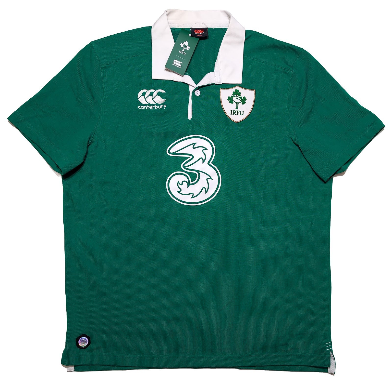 CANTERBURY Ireland IRFU Rugby Jersey Short Sleeve Green Men\'s Large L ~ New CANTERBURY Ireland IRFU Rugby Jersey Short Sleeve Green Men\'s Large L ~ New
