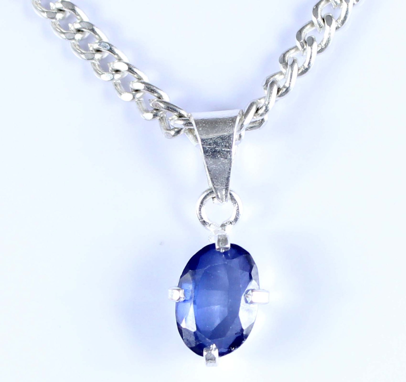 Brazilian Blue Maxixe Beryl 4.10 Ct/9 mm Natural Oval Gemstone Certified Pendant