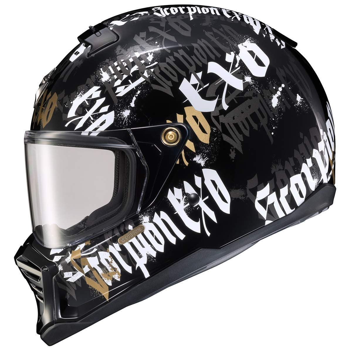 SCORPION EXO-HX1 BLACKLETTER MOTORCYCLE HELMET BLACK SIZE XXL