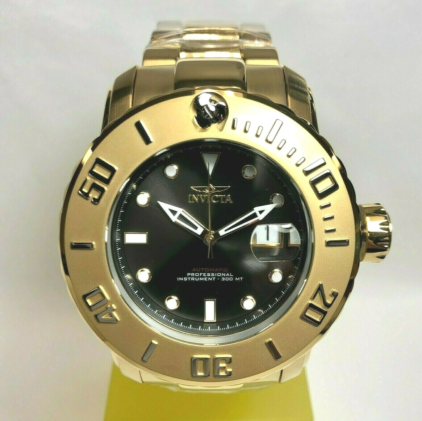 INVICTA 29354 Men\'s 50mm Gold/Charcoal Pro Diver Scuba Propeller Bracelet Watch