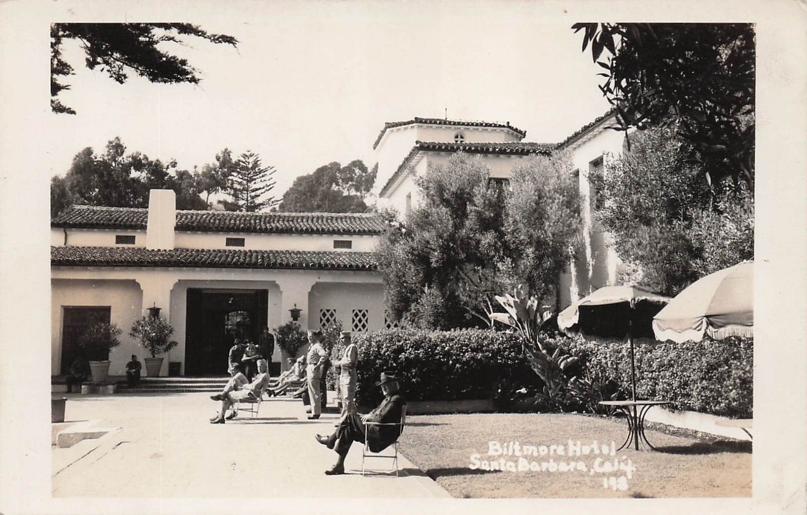 Santa Barbara CA California Biltmore Hotel RPPC Military officers Postcard 20A