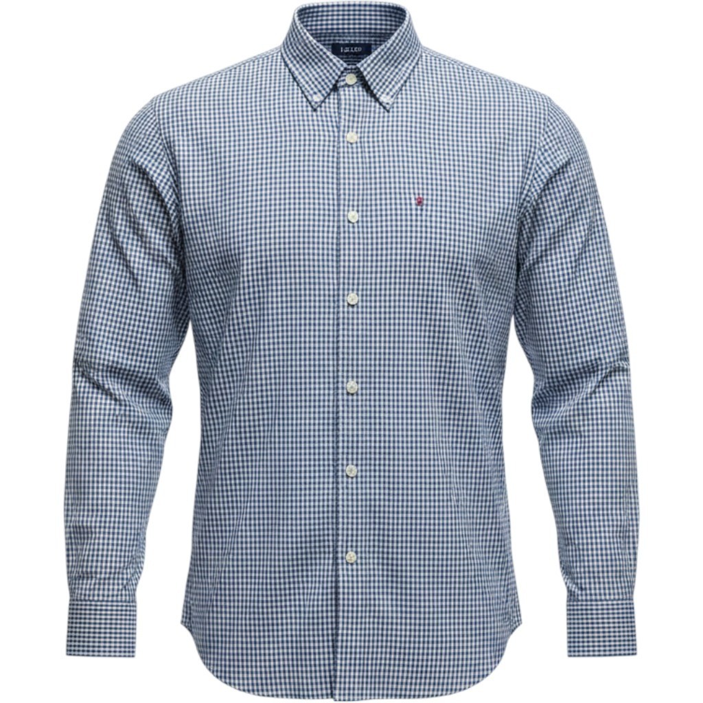 NWT IZOD Button Down Shirt Mens Medium True Blue Gingham Non-Iron Stretch NEW