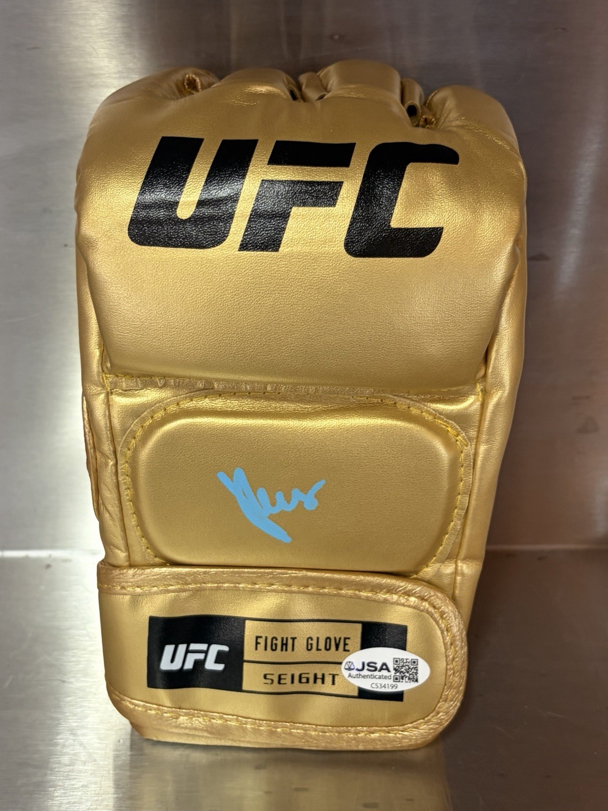 Ailin Perez Autograph Official UFC Gold Glove - Blue Auto JSA COA Fiona Twerk