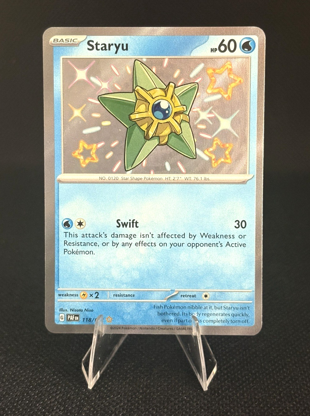 Pokémon Staryu 118/091 English SV: Paldean Fates Shiny Rare Holo