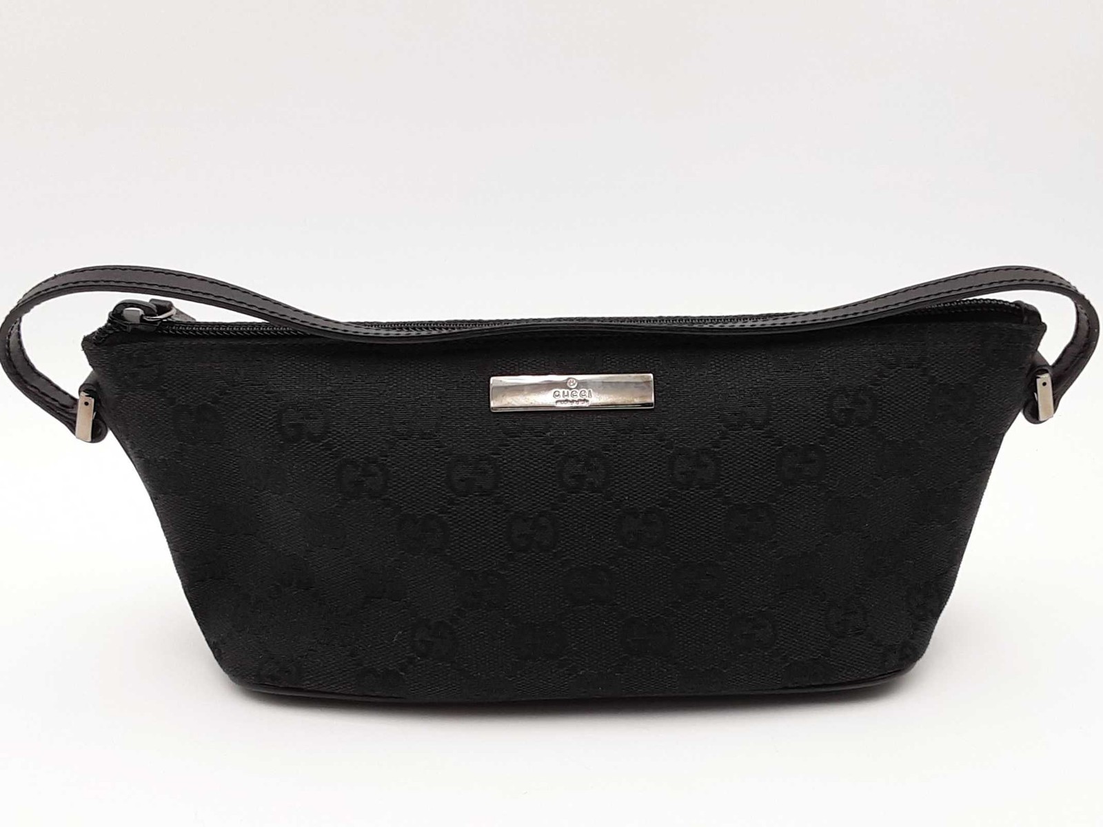 Gucci Black Gg Monogram Canvas Boat Pochette Eb0826lxzsa