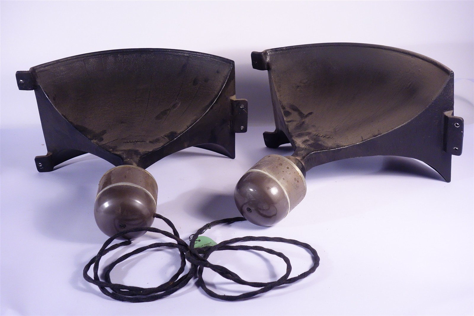 (2) Matching Vintage RCA Compression Driver Horn MI-9594 MI-9595 MI-12424.