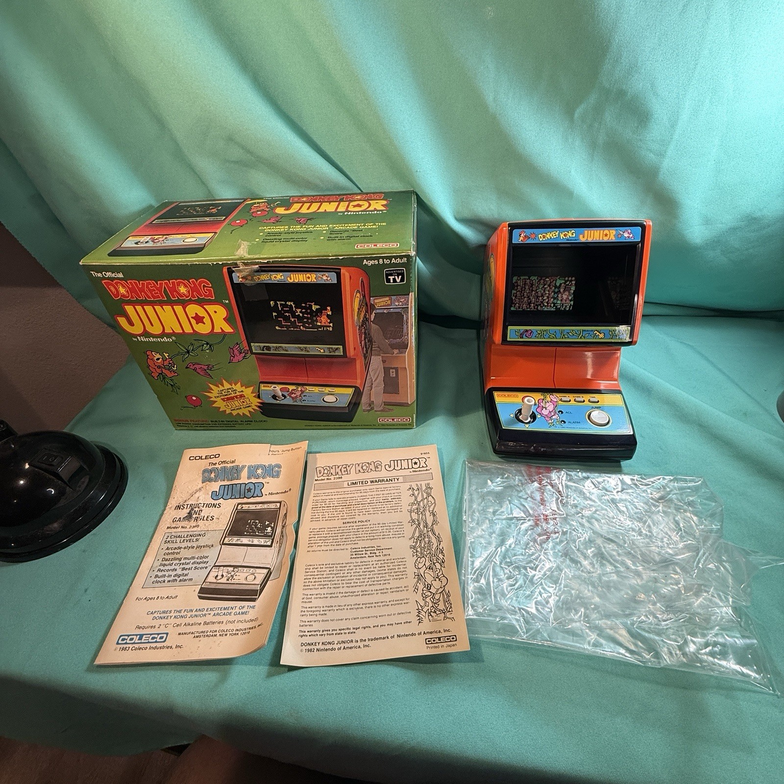 Coleco Donkey Kong Jr Mini Tabletop Arcade 1983 Vintage, Tested Working