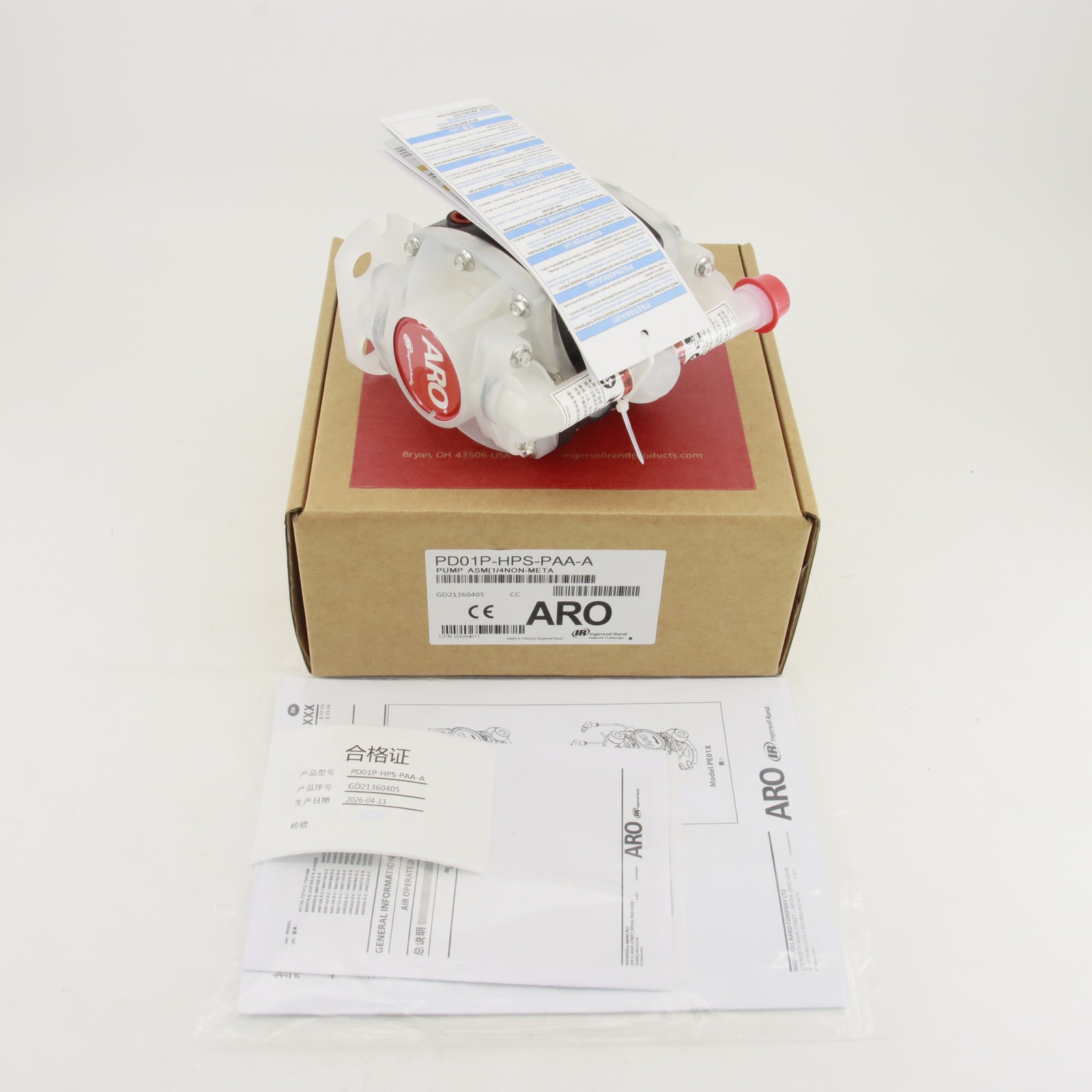 NEW Aro PD01P-HPS-PAA-A Double Diaphragm Pump Polypropylene Air