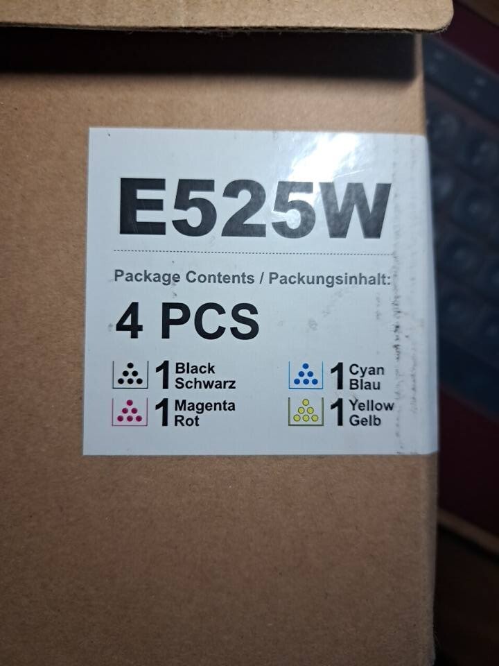 4PK E525 Toner Cartridge Set Compatibl for Dell E525w Black Cyan Magenta Yellow 