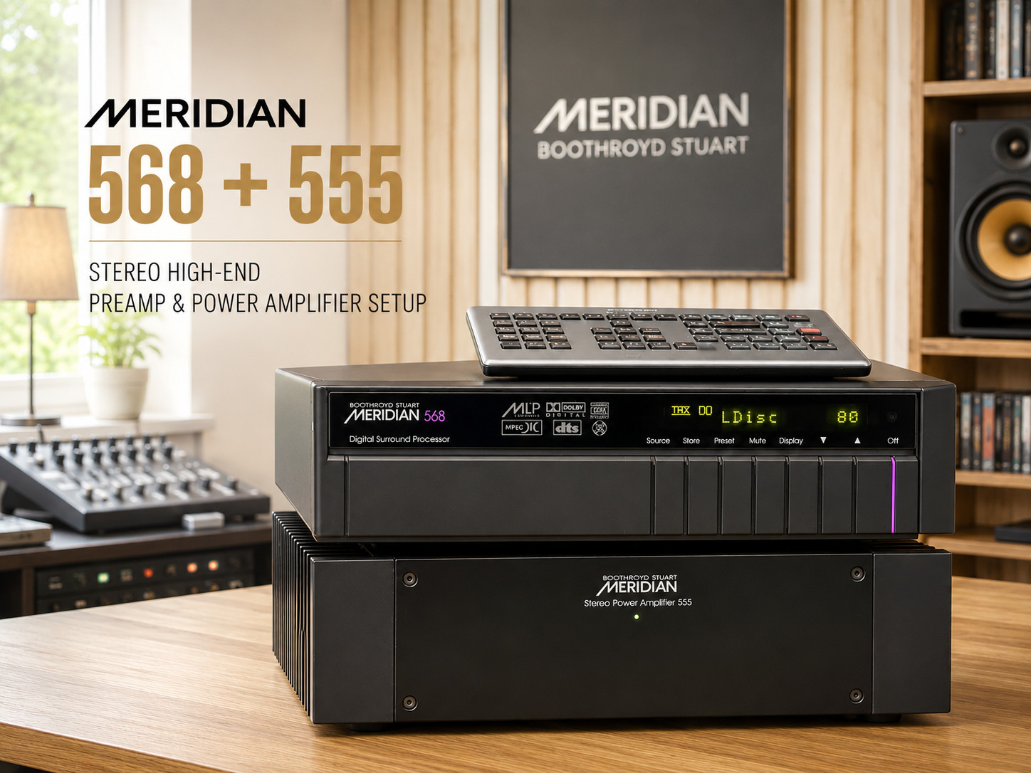 MERIDIAN 568 + 555 🌈RaRe🌈 High-End Stereo Preamp Power Amplifier Bundle